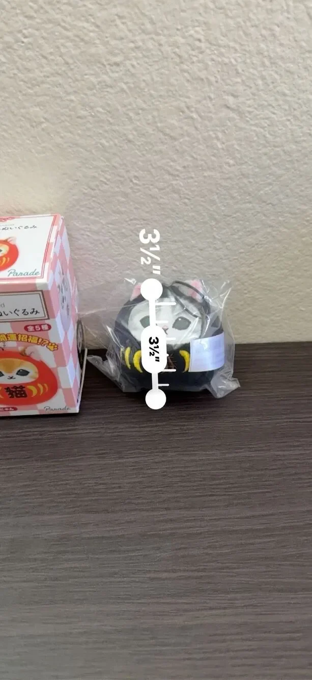 Mofusand Daruma Cat Blind Box Plush Keychain - Black